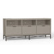 Rexi 64 Inch TV Media Entertainment Center Console, 3 Drawers, Taupe Gray
