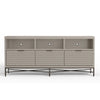 Rexi 64 Inch TV Media Entertainment Center Console, 3 Drawers, Taupe Gray