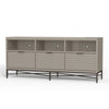 Rexi 64 Inch TV Media Entertainment Center Console, 3 Drawers, Taupe Gray