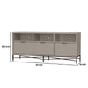 Rexi 64 Inch TV Media Entertainment Center Console, 3 Drawers, Taupe Gray