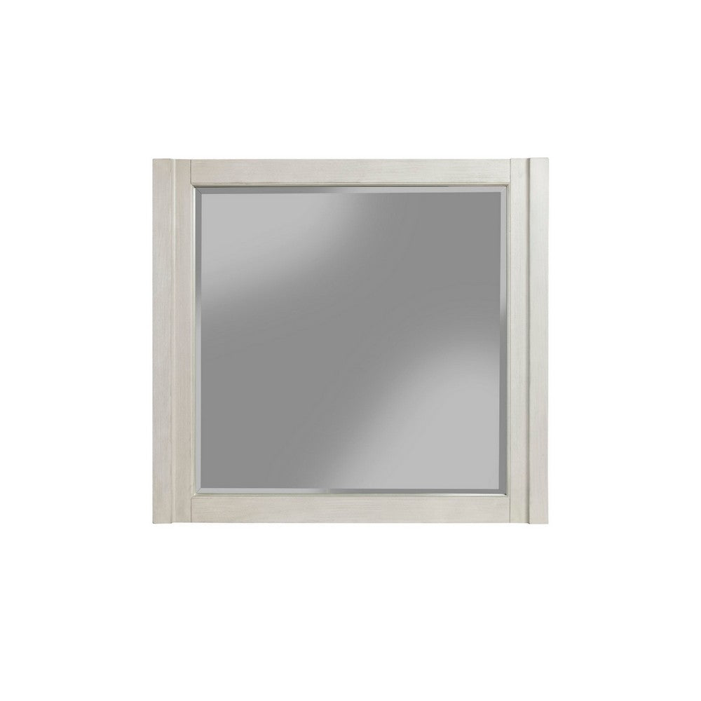Rue 37 x 40  Rectangular Dresser Mirror, Mahogany Wood Frame, Light Gray