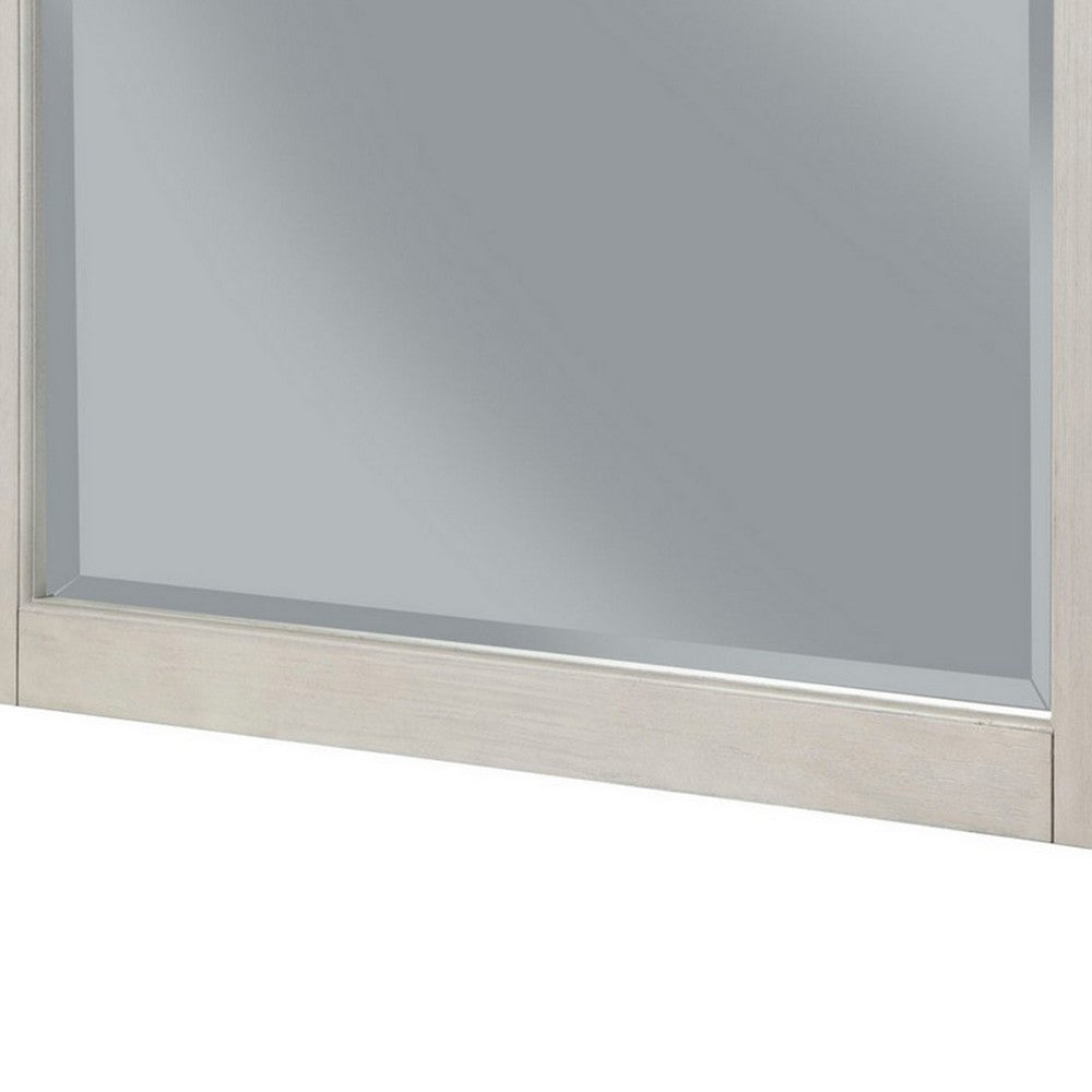 Rue 37 x 40  Rectangular Dresser Mirror, Mahogany Wood Frame, Light Gray