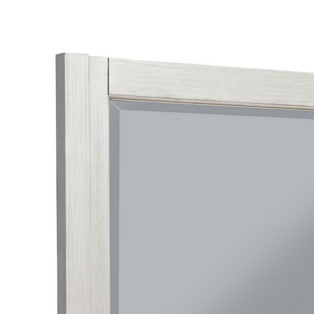 Rue 37 x 40  Rectangular Dresser Mirror, Mahogany Wood Frame, Light Gray