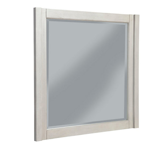Rue 37 x 40  Rectangular Dresser Mirror, Mahogany Wood Frame, Light Gray