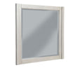 Rue 37 x 40  Rectangular Dresser Mirror, Mahogany Wood Frame, Light Gray