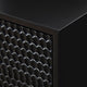 Rexi 34 Inch 3 Drawer Small Dresser Chest, Honeycomb Panels, Black, Gold