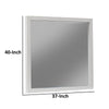 Rexi 37 x 40 Rectangular Dresser Wall Mirror, Mahogany Wood, White Frame