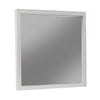 Rexi 37 x 40 Rectangular Dresser Wall Mirror, Mahogany Wood, White Frame