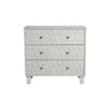 Rue 36 Inch 3 Dresser Drawer Chest, Textured Honeycomb Design, Light Gray