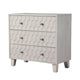 Rue 36 Inch 3 Dresser Drawer Chest, Textured Honeycomb Design, Light Gray