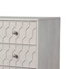 Rue 36 Inch 3 Dresser Drawer Chest, Textured Honeycomb Design, Light Gray