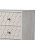 Rue 36 Inch 3 Dresser Drawer Chest, Textured Honeycomb Design, Light Gray