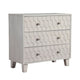 Rue 36 Inch 3 Dresser Drawer Chest, Textured Honeycomb Design, Light Gray