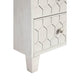 Rue 36 Inch 3 Dresser Drawer Chest, Textured Honeycomb Design, Light Gray