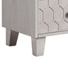 Rue 36 Inch 3 Dresser Drawer Chest, Textured Honeycomb Design, Light Gray