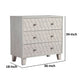 Rue 36 Inch 3 Dresser Drawer Chest, Textured Honeycomb Design, Light Gray
