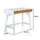 Eli 36 Inch 2 Drawer Home Office Desk, Mahogany Wood, Brown White