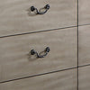 Bran 54 Inch Modern 6 Drawer Dresser Pine Wood Scalloped Light Brown BM284305