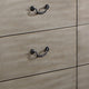 Bran 54 Inch Modern 6 Drawer Dresser Pine Wood Scalloped Light Brown BM284305