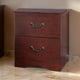 Bran Nightstand | 27" | 2 Drawers | Pine Wood | Grain Details | Cherry Brown