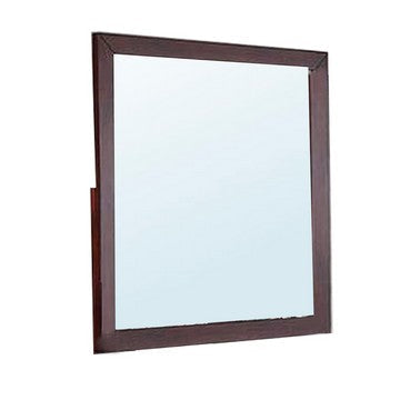 Bran 36 x 36 Square Dresser Mirror, Pine Wood, Grain Details, Cherry Brown By Casagear Home