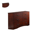 Bran 54 Inch 6 Drawer Dresser Pine Wood Grain Details Cherry Brown By Casagear Home BM284309