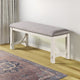 Lexi Dining Bench | 50" | Fabric Padded Seat | Rubberwood | Gray White
