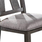 Lexi 24 Inch Dining Side Chair Padded Seat Set of 2 Gray Dark Brown By Casagear Home BM284316