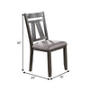 Lexi 24 Inch Dining Side Chair Padded Seat Set of 2 Gray Dark Brown By Casagear Home BM284316