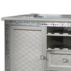 Neil 55 Inch Sideboard Buffet Cabinet Console 2 Doors Crystal Silver BM284321