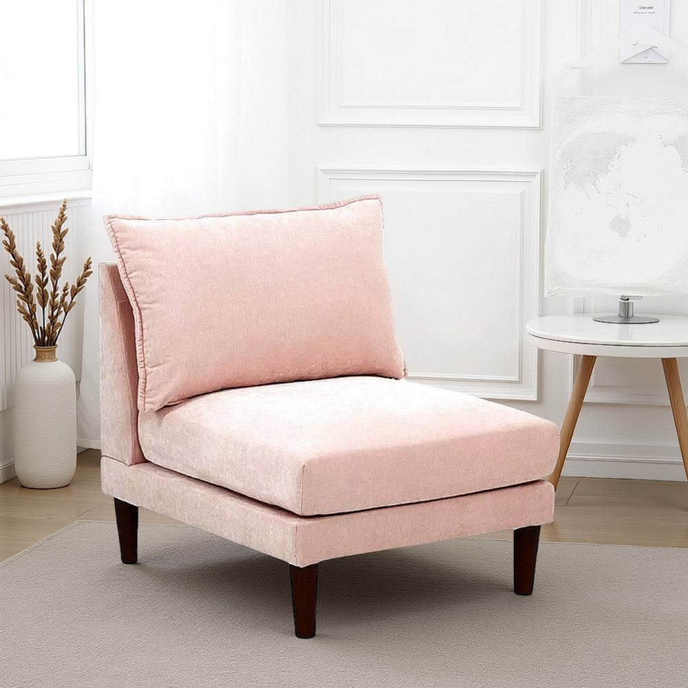 Rio Modular Armless Sofa Chair | 33" | Lumbar Cushion | Blush Pink