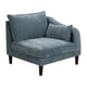 Rio Modular Single Arm Corner Chair | 33’’ | 2 Lumbar Cushions | Slate Blue BM284325