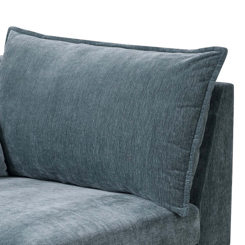 Rio Modular Single Arm Corner Chair | 33’’ | 2 Lumbar Cushions | Slate Blue BM284325