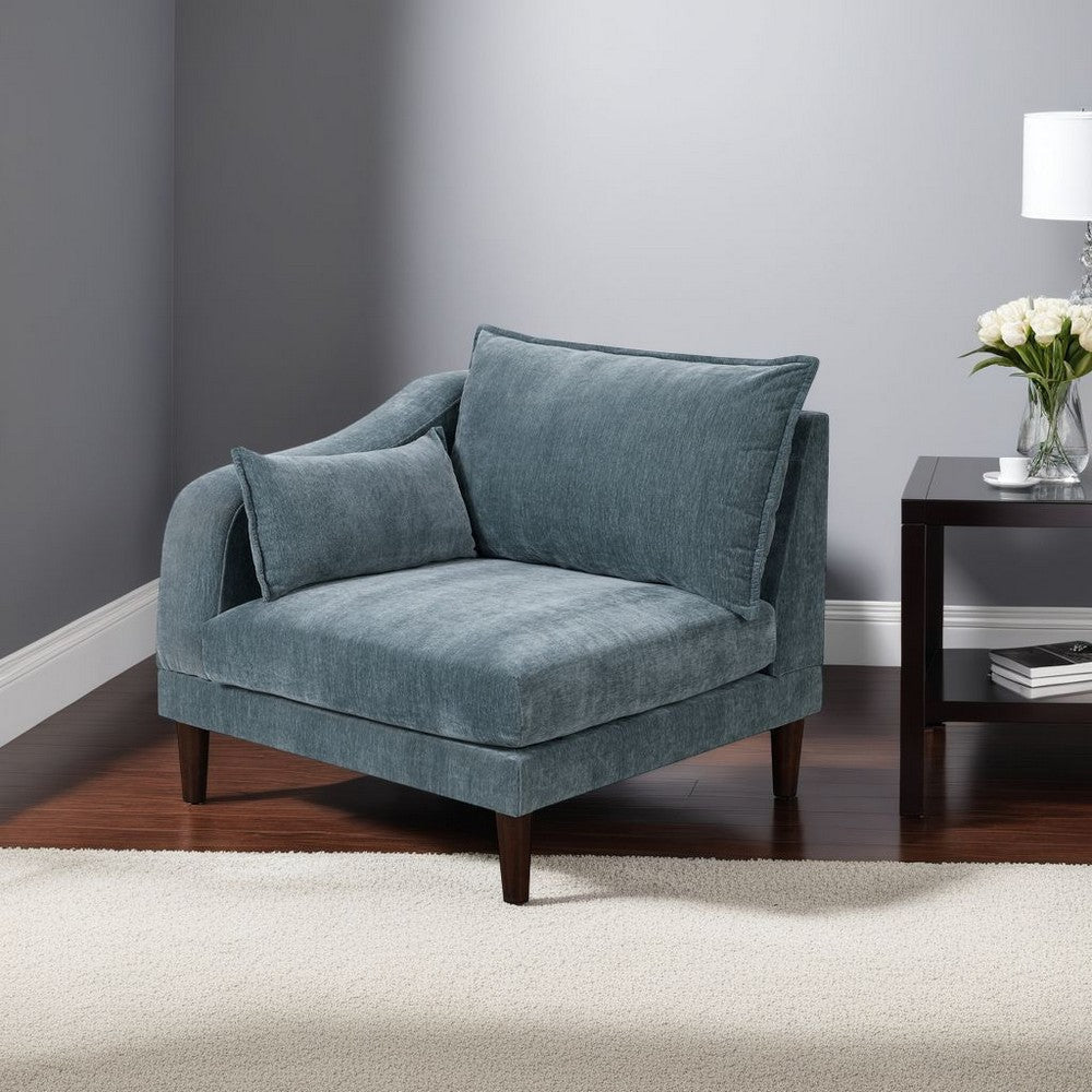 Rio Modular Single Arm Corner Chair | 33" | 2 Lumbar Cushions | Slate Blue