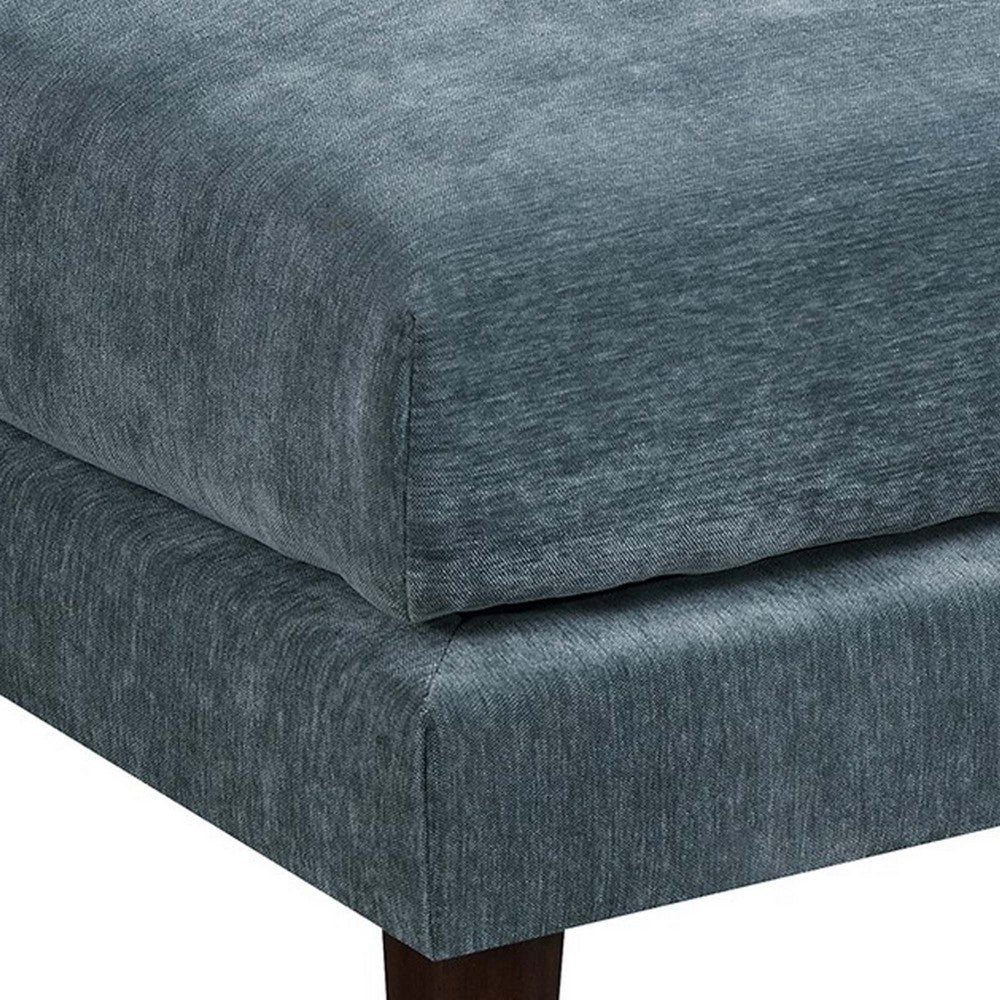 Rio Modular Ottoman | 32’’ | Box Cushion Seat | Wood Legs | Slate Blue Fabric BM284327