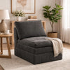 Luna Modular Armless Chair | 35" | Triple Plush Seat | Dark Gray