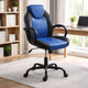 Rue Ergonomic Office Chair | Faux Leather | Swivel Seat | Black Blue