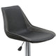 Carl 25-29 Inch Vegan Faux Leather Bar Stool Adjustable Height Gray Seat By Casagear Home BM284345