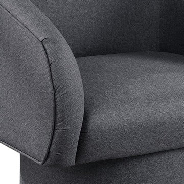 Tim 30 Inch Fabric Upholstered Accent Chair 360 Swivel Seat Gray