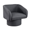 Tim 30 Inch Fabric Upholstered Accent Chair, 360 Swivel Seat, Gray