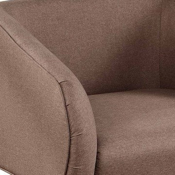Tim 30 Inch Fabric Upholstered Accent Chair 360 Swivel Seat Brown