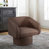 Tim 30 Inch Fabric Upholstered Accent Chair, 360 Swivel Seat, Brown