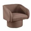 Tim 30 Inch Fabric Upholstered Accent Chair, 360 Swivel Seat, Brown