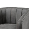 Kate 30 Inch Accent Chair 360 Swivel Seat Vegan Faux Leather Dark Gray By Casagear Home BM284349