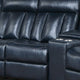 Max 5 Piece Manual Recliner Sectional Set Vegan Faux Leather Navy Blue BM284362
