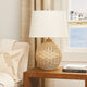 Cape Table Lamp | 22" | Rattan | Linen Shade | Brown