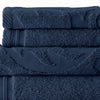 Oya Towel Set | 6 Piece | Egyptian Cotton | Medallion Pattern | Navy Blue