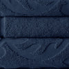 Oya Towel Set | 6 Piece | Egyptian Cotton | Medallion Pattern | Navy Blue