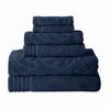 Oya Towel Set | 6 Piece | Egyptian Cotton | Medallion Pattern | Navy Blue