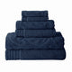 Oya Towel Set | 6 Piece | Egyptian Cotton | Medallion Pattern | Navy Blue